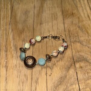 Multicolored Beaded Bracelet with Silver Accents